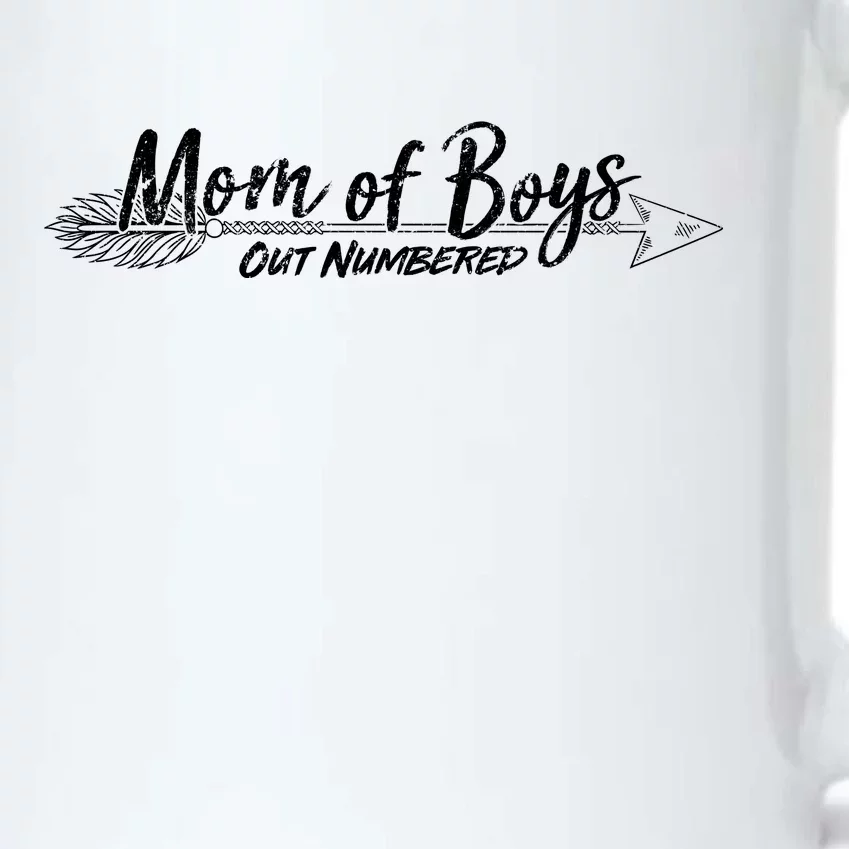 Mom Of Boys Outnumbered Black Color Changing Mug