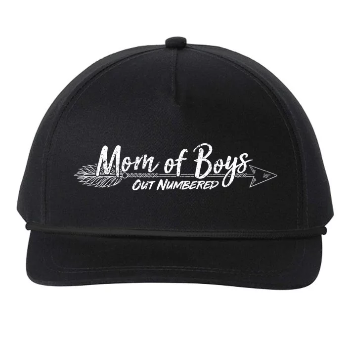 Mom Of Boys Outnumbered Snapback Five-Panel Rope Hat