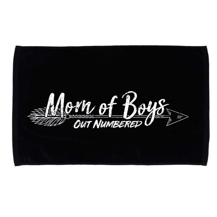 Mom Of Boys Outnumbered Microfiber Hand Towel