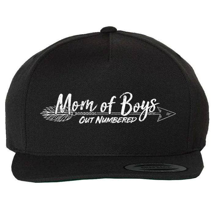 Mom Of Boys Outnumbered Wool Snapback Cap