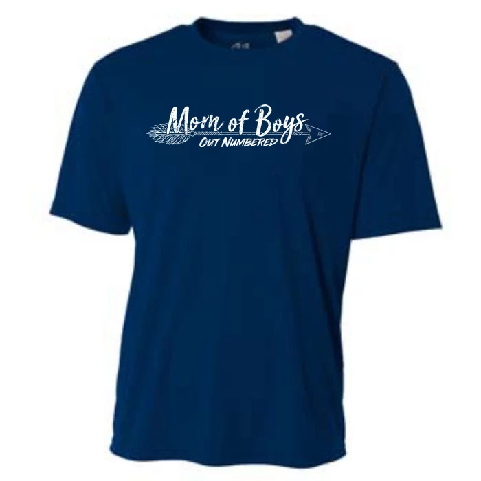 Mom Of Boys Outnumbered Cooling Performance Crew T-Shirt