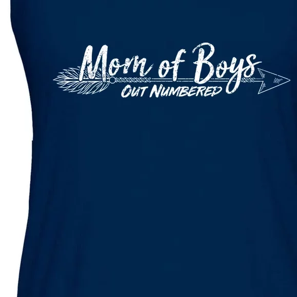 Mom Of Boys Outnumbered Ladies Essential Flowy Tank