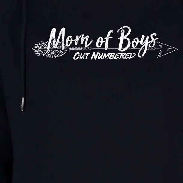 Mom Of Boys Outnumbered Womens Funnel Neck Pullover Hood