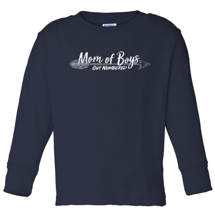 Mom Of Boys Outnumbered Toddler Long Sleeve Shirt