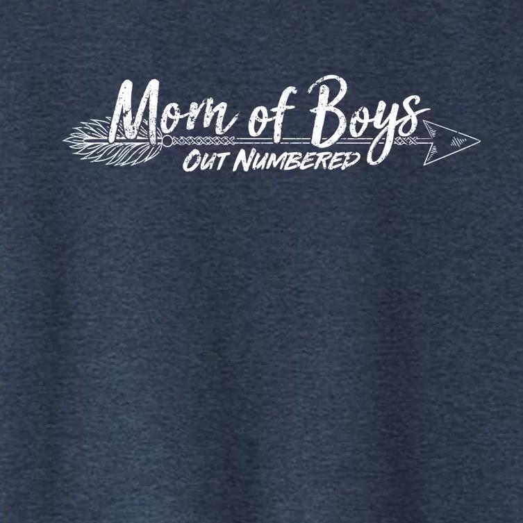 Mom Of Boys Outnumbered Women's Crop Top Tee