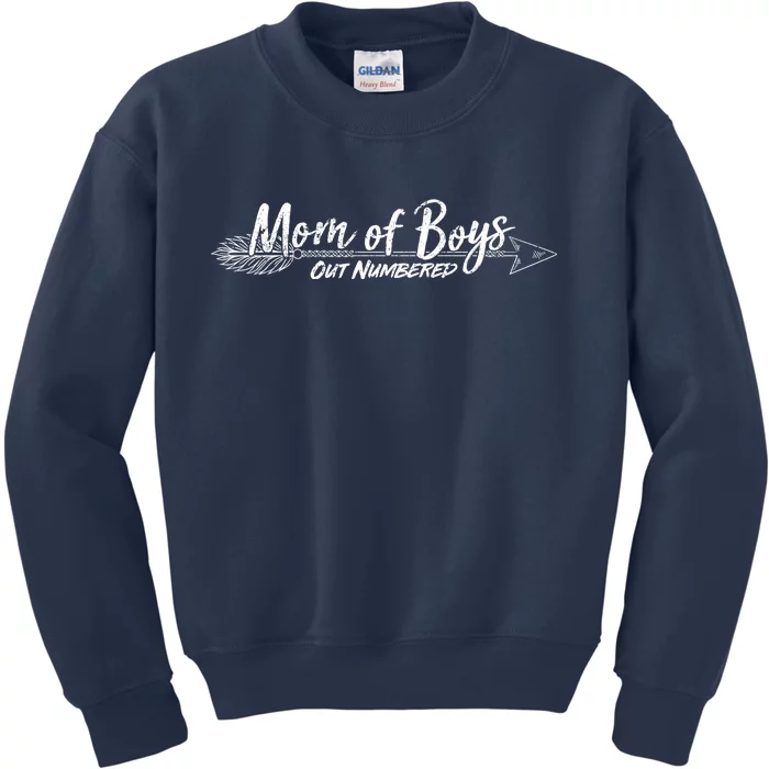 Mom Of Boys Outnumbered Kids Sweatshirt