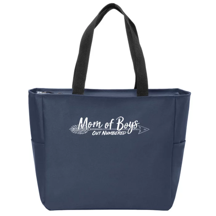 Mom Of Boys Outnumbered Zip Tote Bag