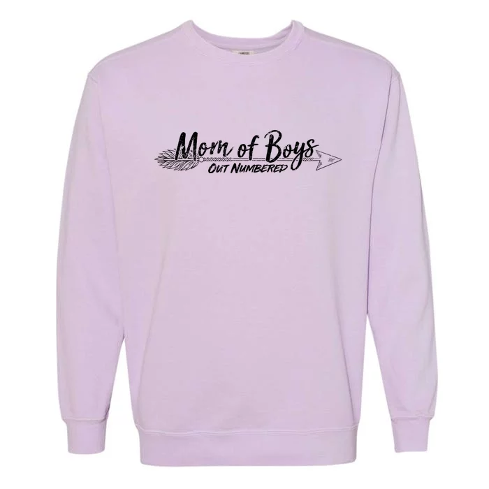 Mom Of Boys Outnumbered Garment-Dyed Sweatshirt