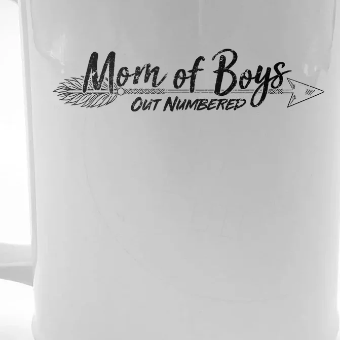 Mom Of Boys Outnumbered Front & Back Beer Stein