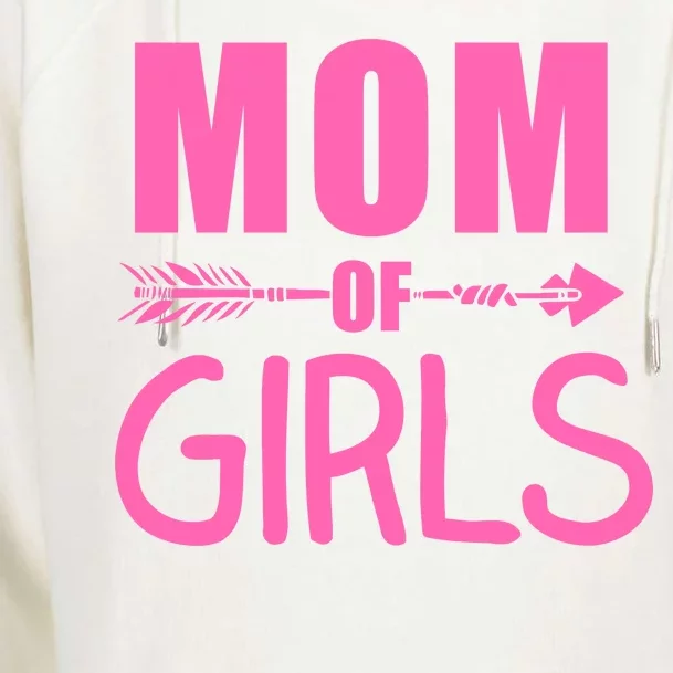 Mom of Girls Cute Mother's Day Womens Funnel Neck Pullover Hood