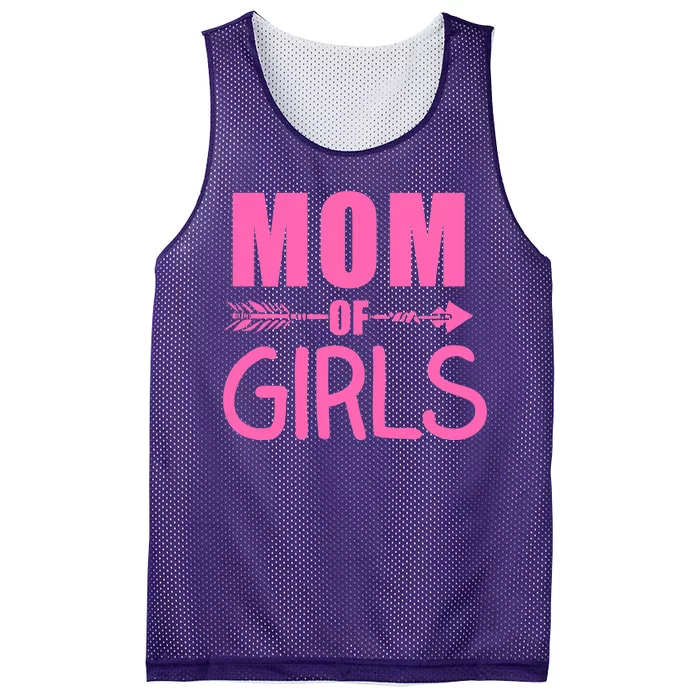 Mom of Girls Cute Mother's Day Mesh Reversible Basketball Jersey Tank