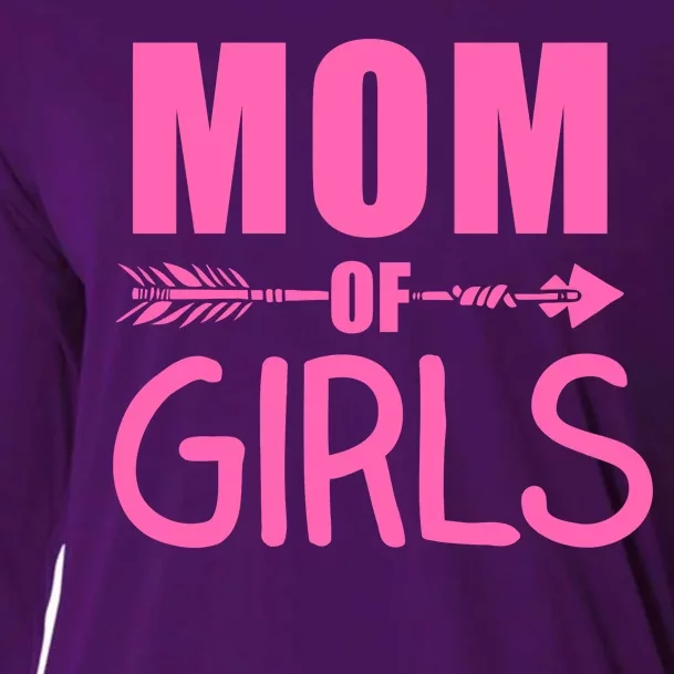 Mom of Girls Cute Mother's Day Cooling Performance Long Sleeve Crew