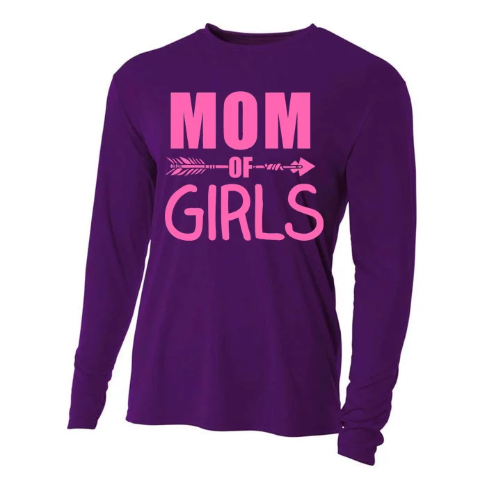 Mom of Girls Cute Mother's Day Cooling Performance Long Sleeve Crew