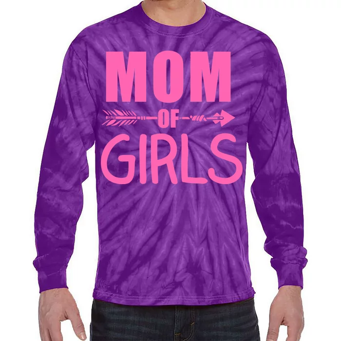 Mom of Girls Cute Mother's Day Tie-Dye Long Sleeve Shirt