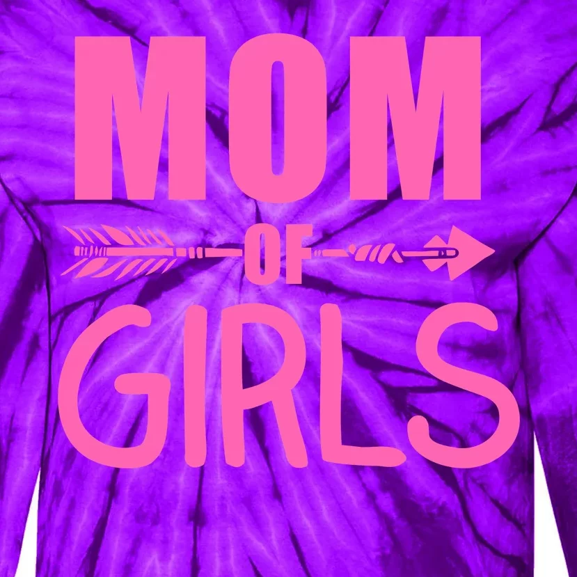 Mom of Girls Cute Mother's Day Tie-Dye Long Sleeve Shirt