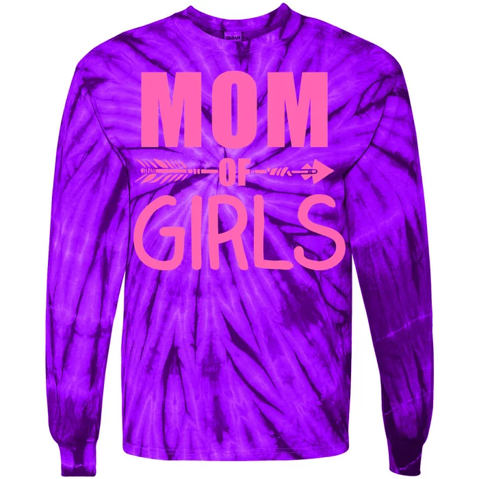 Mom of Girls Cute Mother's Day Tie-Dye Long Sleeve Shirt