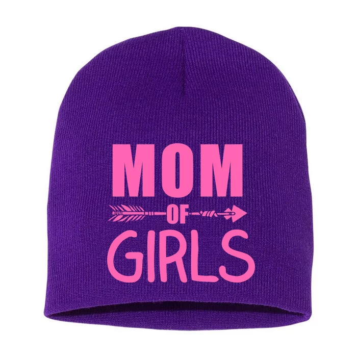 Mom of Girls Cute Mother's Day Short Acrylic Beanie