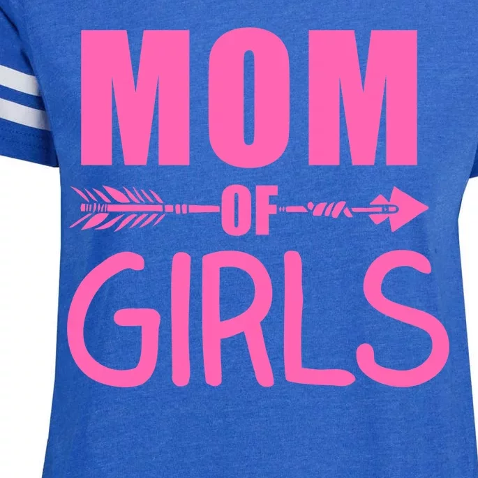 Mom of Girls Cute Mother's Day Enza Ladies Jersey Football T-Shirt