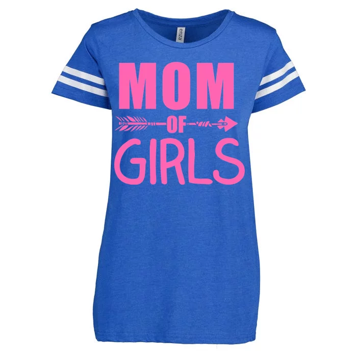 Mom of Girls Cute Mother's Day Enza Ladies Jersey Football T-Shirt