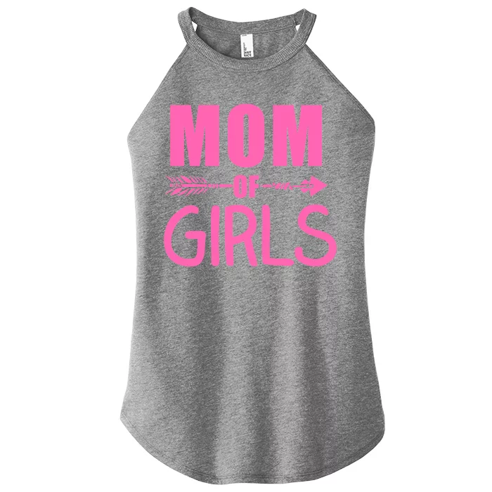 Mom of Girls Cute Mother's Day Women’s Perfect Tri Rocker Tank