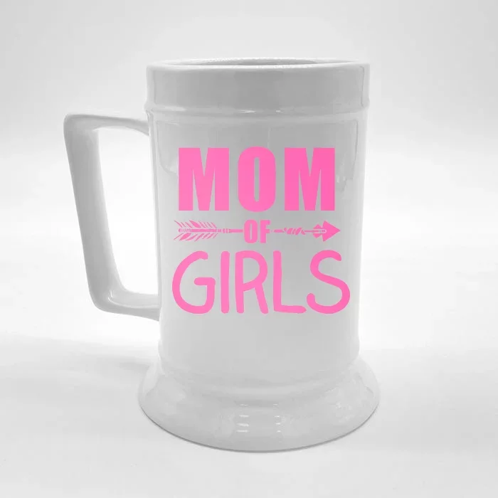 Mom of Girls Cute Mother's Day Front & Back Beer Stein