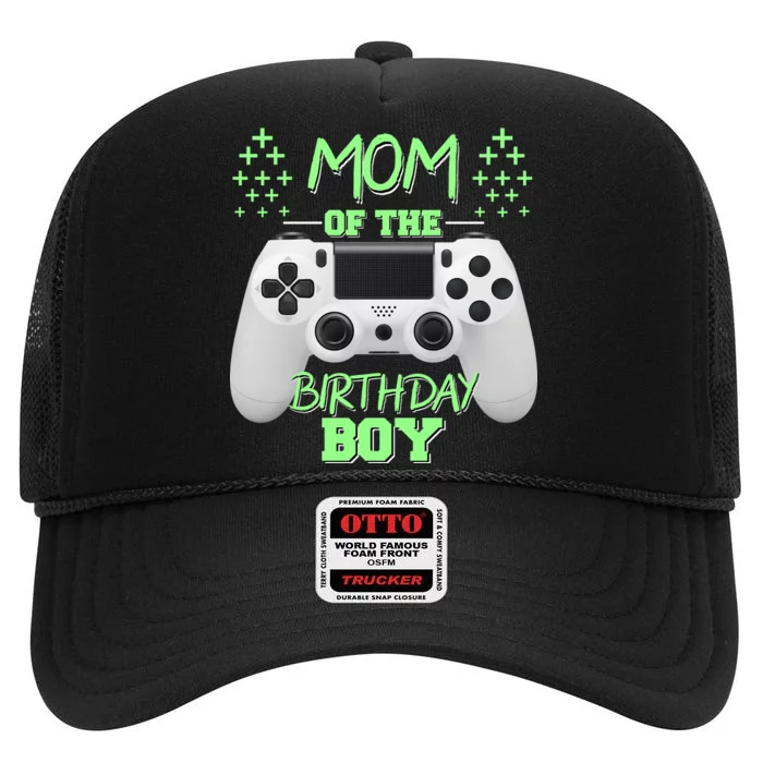 Mom Of The Birthday Boy High Crown Mesh Trucker Hat