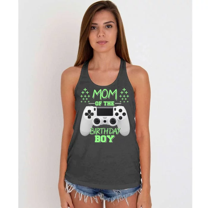 Mom Of The Birthday Boy Women's Knotted Racerback Tank