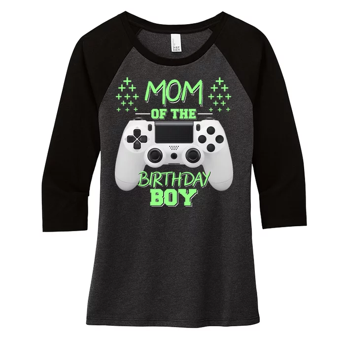 Mom Of The Birthday Boy Women's Tri-Blend 3/4-Sleeve Raglan Shirt