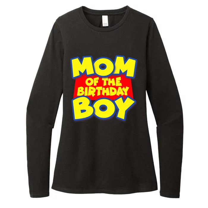 Mom of the Birthday Boy Spoof Toy Logo Womens CVC Long Sleeve Shirt