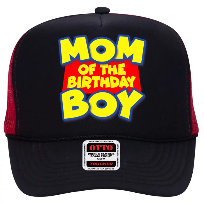 Mom of the Birthday Boy Spoof Toy Logo High Crown Mesh Trucker Hat