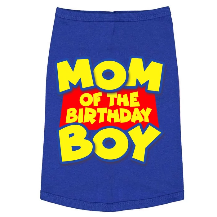 Mom of the Birthday Boy Spoof Toy Logo Doggie Tank