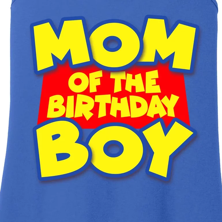 Mom of the Birthday Boy Spoof Toy Logo Ladies Essential Tank