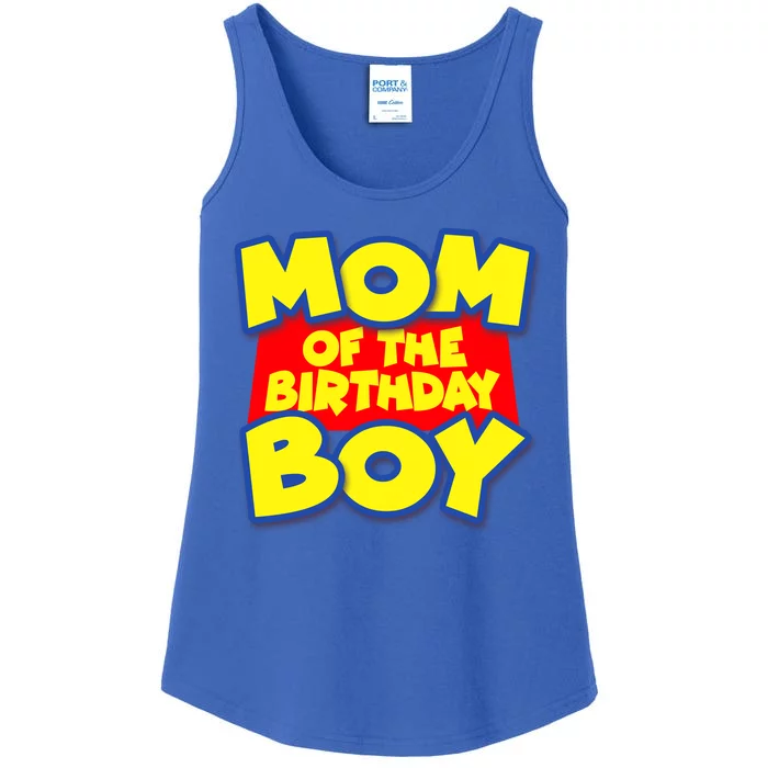 Mom of the Birthday Boy Spoof Toy Logo Ladies Essential Tank