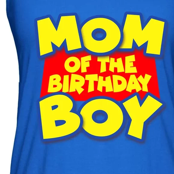 Mom of the Birthday Boy Spoof Toy Logo Ladies Essential Flowy Tank