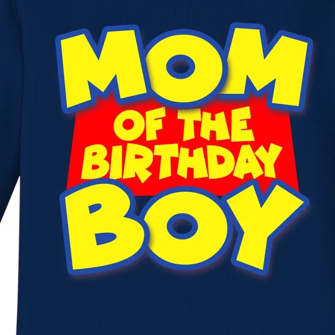 Mom of the Birthday Boy Spoof Toy Logo Baby Long Sleeve Bodysuit