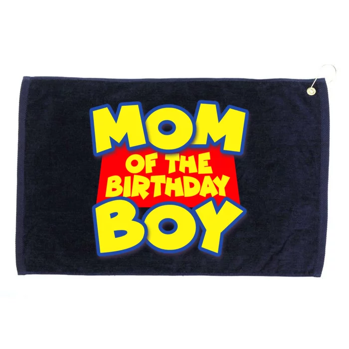 Mom of the Birthday Boy Spoof Toy Logo Grommeted Golf Towel