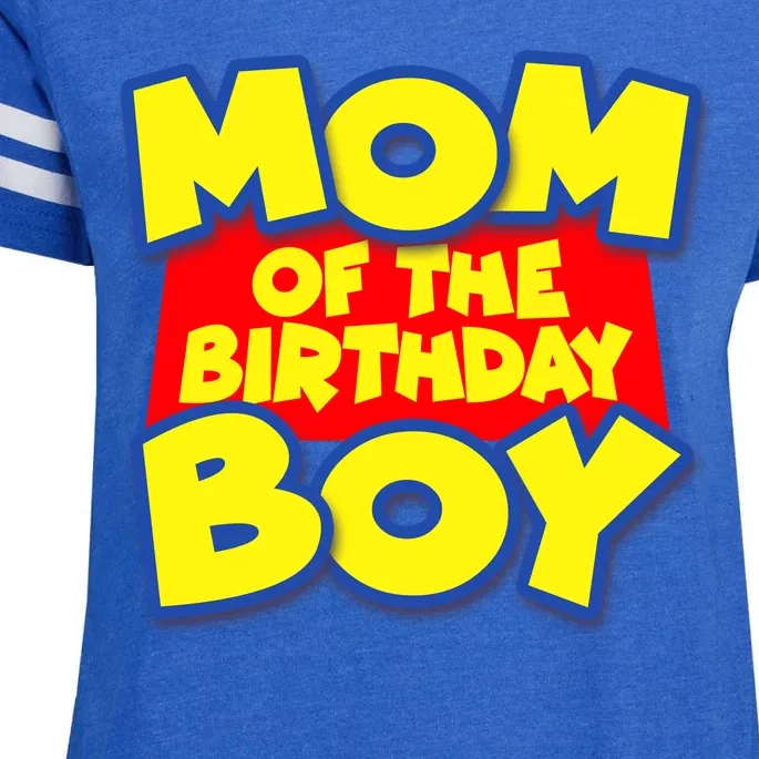 Mom of the Birthday Boy Spoof Toy Logo Enza Ladies Jersey Football T-Shirt