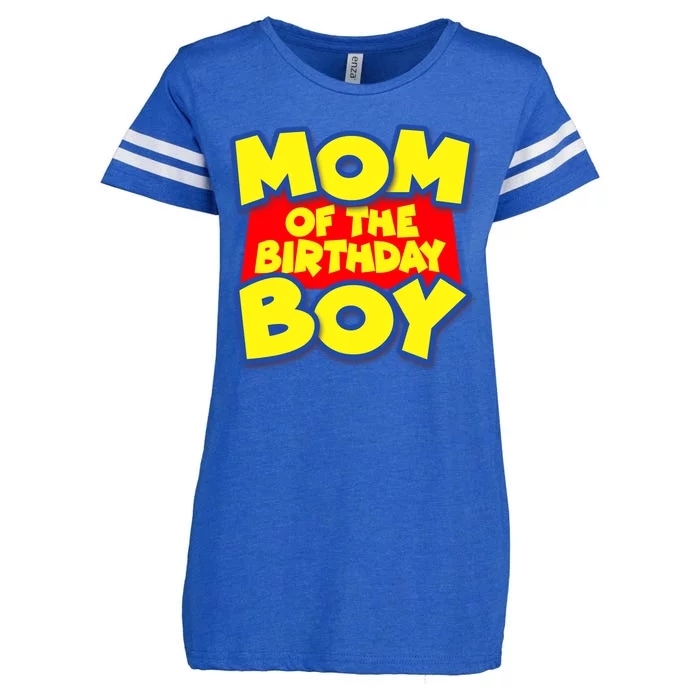 Mom of the Birthday Boy Spoof Toy Logo Enza Ladies Jersey Football T-Shirt