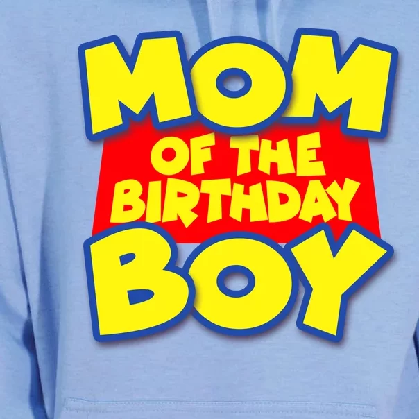 Mom of the Birthday Boy Spoof Toy Logo Unisex Surf Hoodie