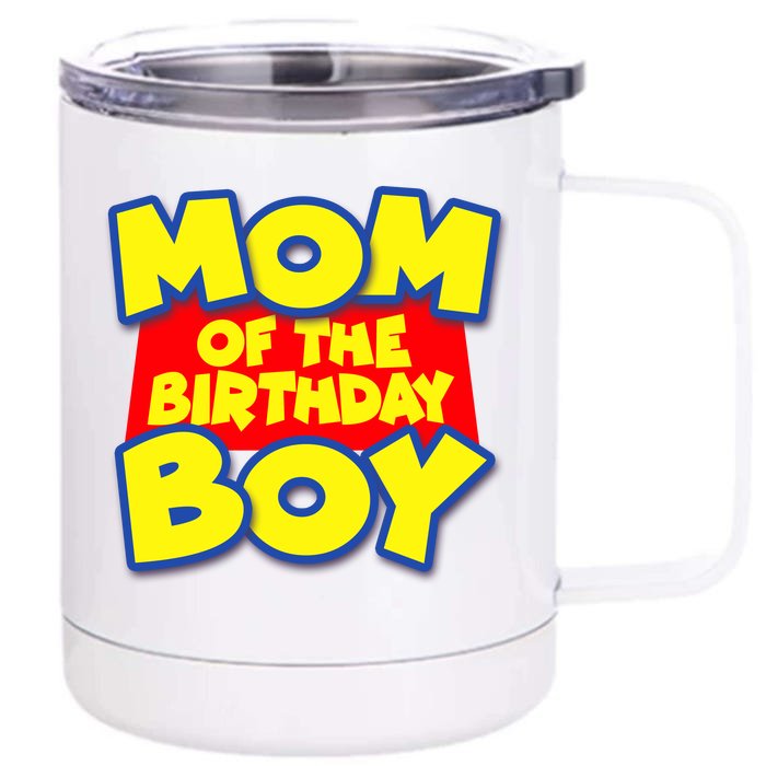 Mom of the Birthday Boy Spoof Toy Logo Front & Back 12oz Stainless Steel Tumbler Cup