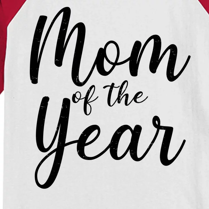 Mom of the Year Happy Mother's Day Kids Colorblock Raglan Jersey