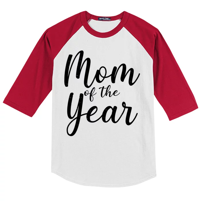 Mom of the Year Happy Mother's Day Kids Colorblock Raglan Jersey