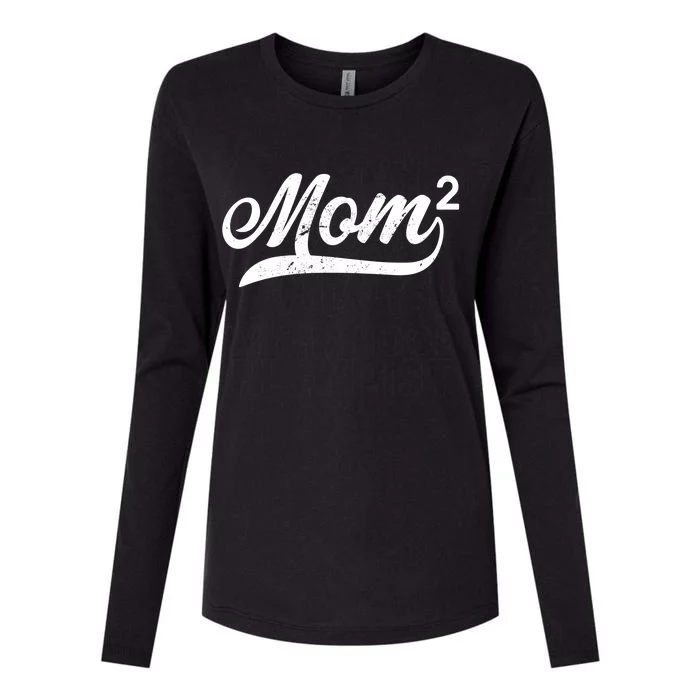 Mom Of Two Womens Cotton Relaxed Long Sleeve T-Shirt