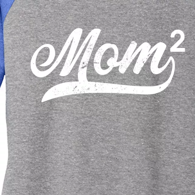 Mom Of Two Women's Tri-Blend 3/4-Sleeve Raglan Shirt