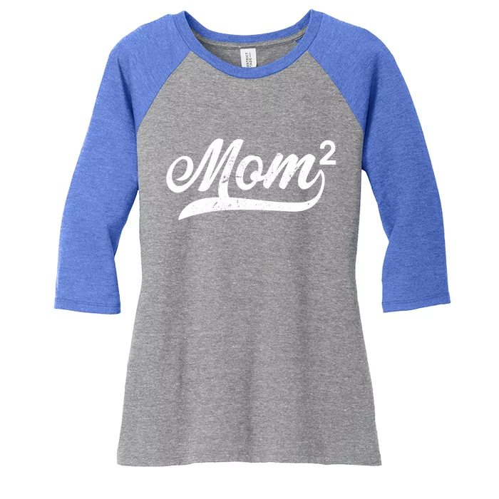 Mom Of Two Women's Tri-Blend 3/4-Sleeve Raglan Shirt