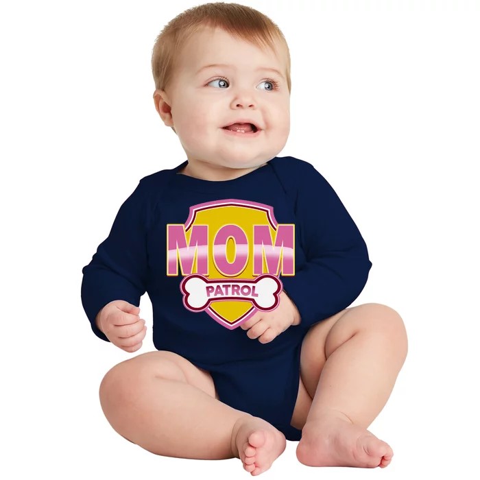 Mom Patrol Dog Mom Baby Long Sleeve Bodysuit