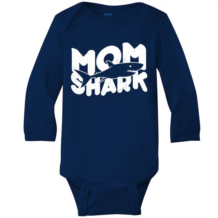 Mom Shark Funny Cute Baby Long Sleeve Bodysuit