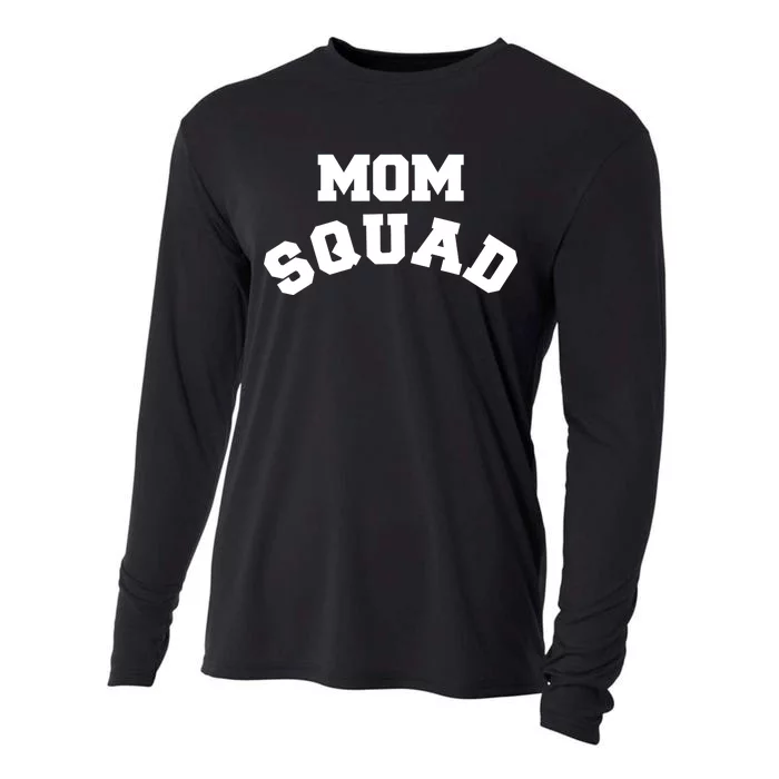 Mom Squad Bold Text Logo Cooling Performance Long Sleeve Crew