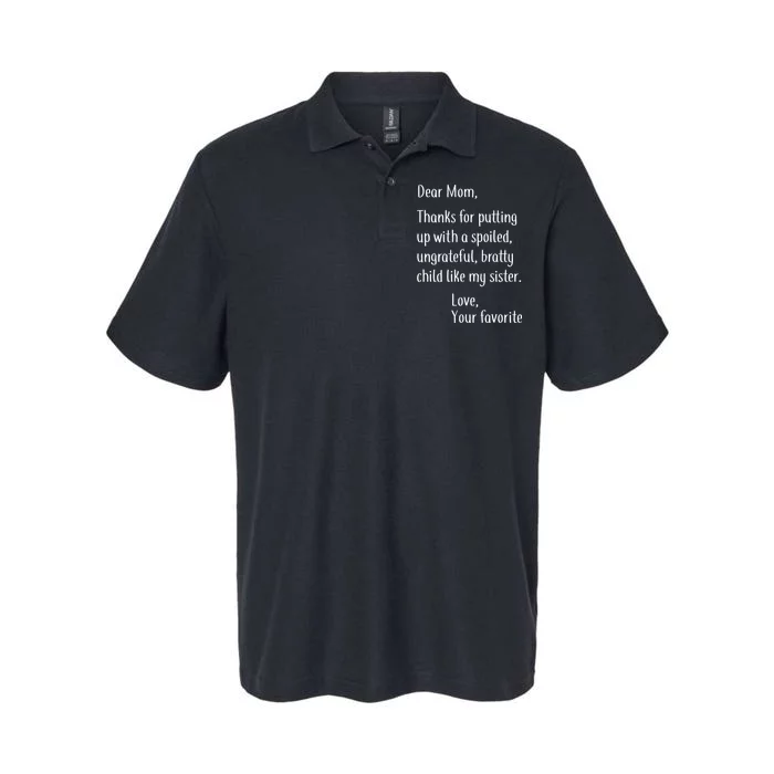 Mom Thanks For Putting Up With My Sister Softstyle Adult Sport Polo