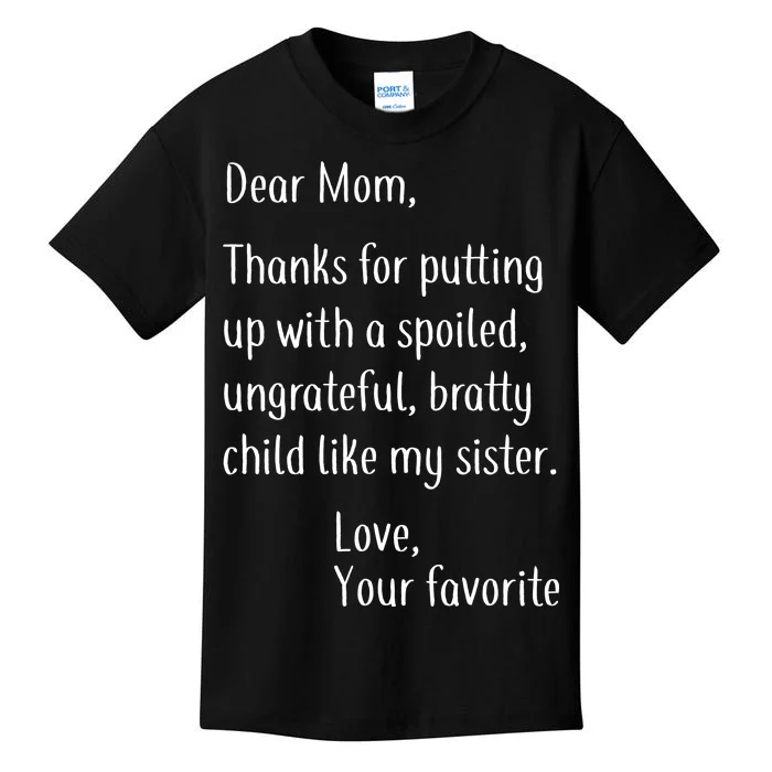 Mom Thanks For Putting Up With My Sister Kids T-Shirt